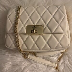 Kate Spade Cream Quilted Shoulder Bag